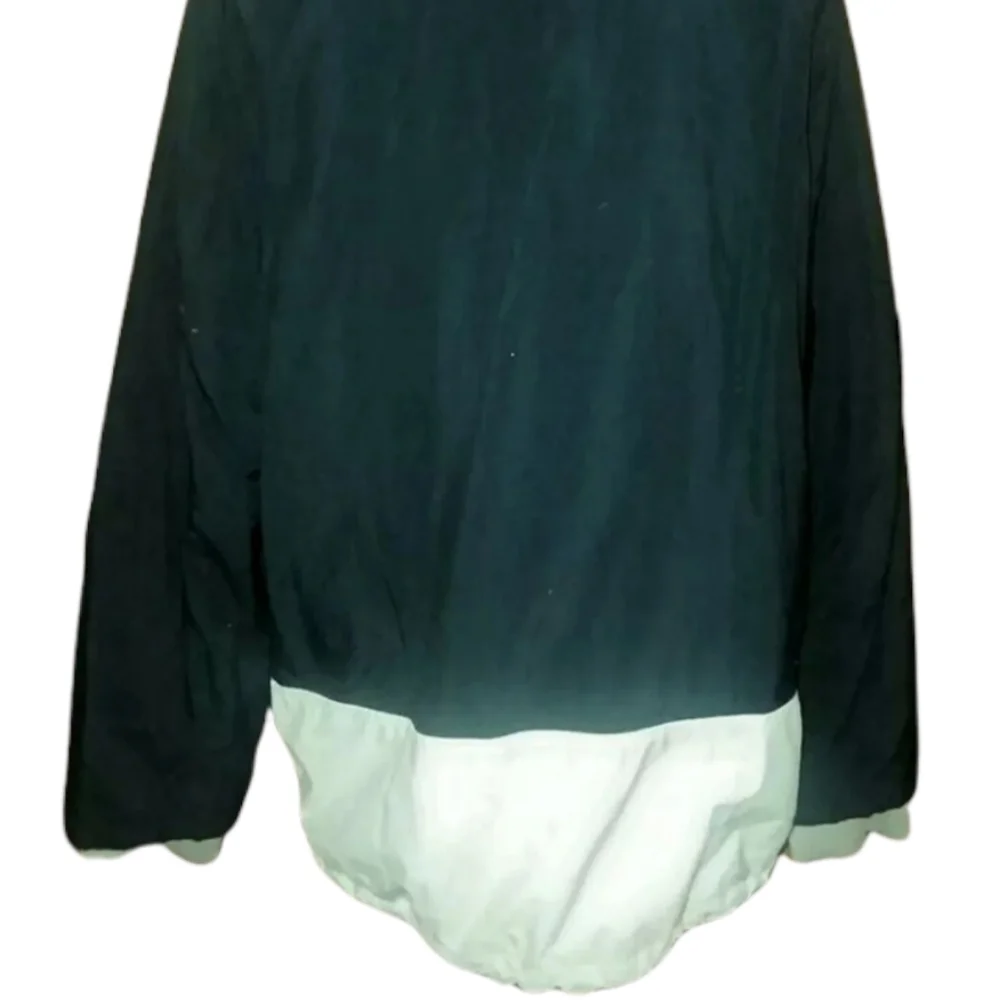 J.Crew Men's Large Winter Coat Navy Blue Silver Insulated Jacket Full Zip Outer